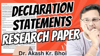 How to Write Data Availability and Ethical Declaration Statements in a Paper || Hindi
