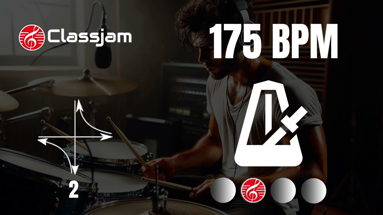 Drum track 4/4 - 175 BPM base de batería para practicar