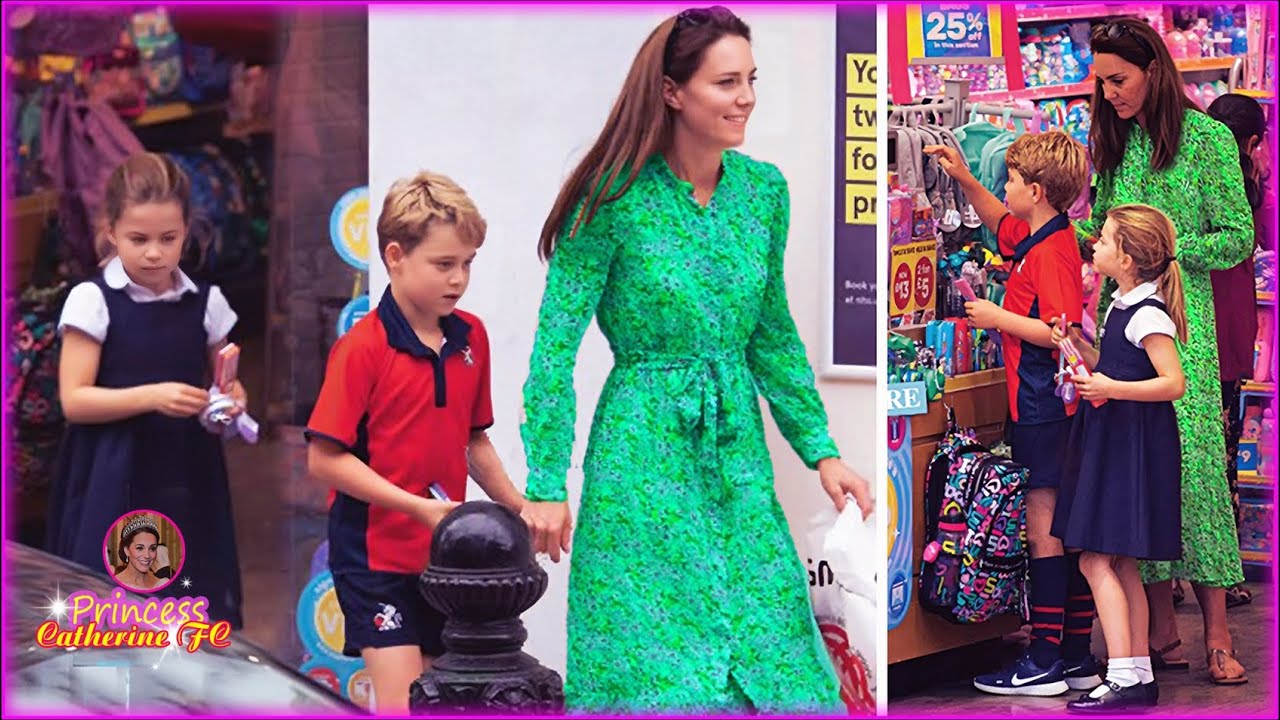 Catherine Radiant With A Delightful Shopping Alongside George & Charlotte  For The New School Year