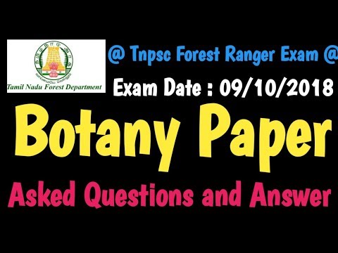 Tnpsc Forest Ranger Exam 2018 (Botany Paper) Full Asked Questions and Answer || 09/10/2018