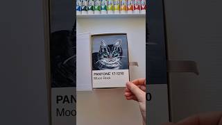 Moon Rock the Cat 😺 Pantone Card Painting Challenge Day 52/100 #shorts