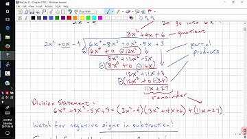 PreCalculus 12 Chp 1.1 - Polynomial Long Division (2017)