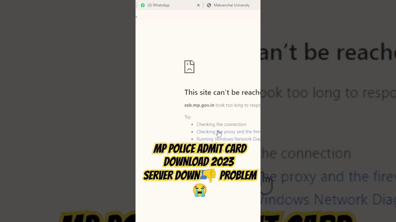 Mp police Admit Card server down problem fix 2023 // how do mp police Admit Card download 2023