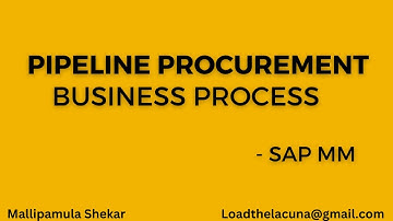 Pipeline Procurement - SAP MM | Overview | Configuration | Creation | by Shekar Mallipamula