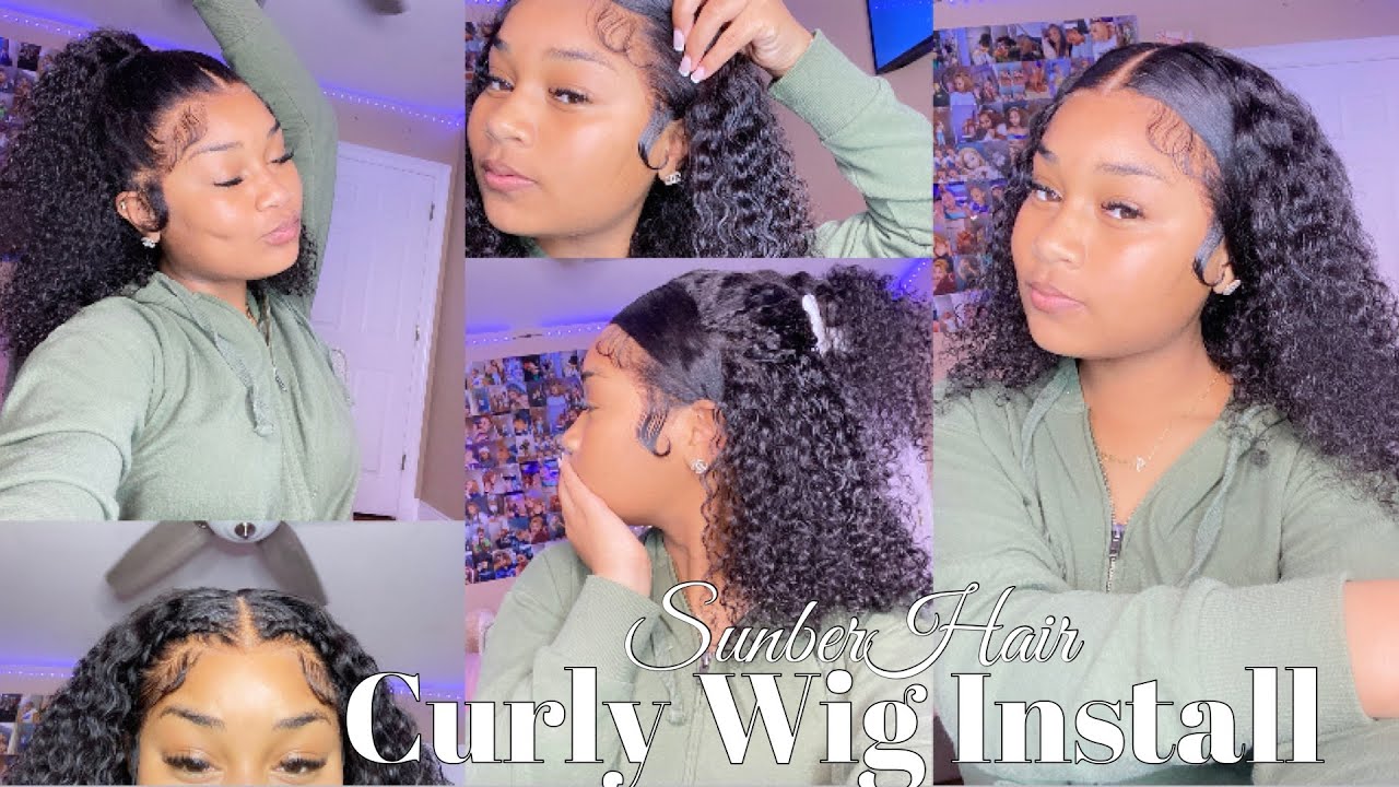 Super Natural Bob Jerry Curly Wig Install|Sunber hair