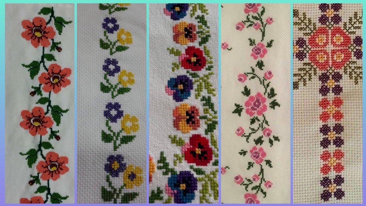 Top 100+ Amazing and Elegant Floral Cross stitch patterns || Charsuti Kerhai Ideas For Everything||
