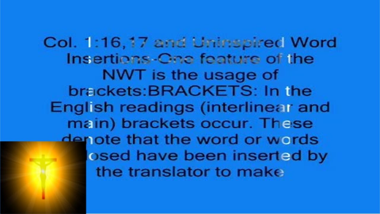 Jehovah s witnesses new world translation errors part 1 youtube