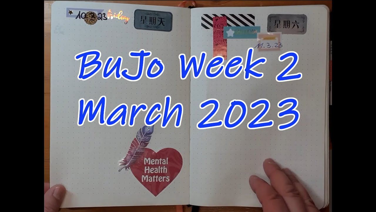 Plan With Me - March 2023 - Week 2 - Stickers in my Bullet Journal | MelPinkBuJo