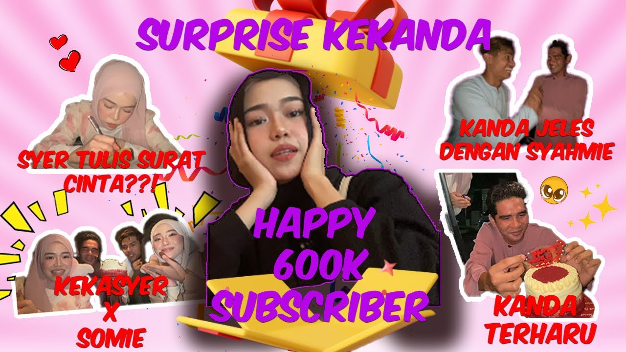 SURPRISE KANDA 600K SUBS!! KANDA MENANGIS TERHARU?! SYAMIE TRY SYER DEPAN SOFIE!!