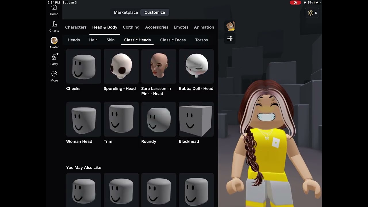 Changing my Roblox avatar