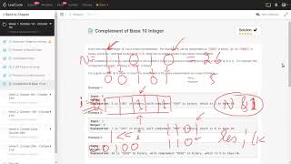 Complement of Base 10 Integer - LeetCode Problem - 5th October LeetCoding Challenge
