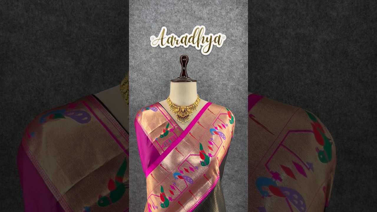 Banarsai Peacock & Parrot Weaving Paithani Saree