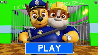 TWIN PAW PATROL BARRY! NEW SCARY OBBY FULL GAME #Roblox