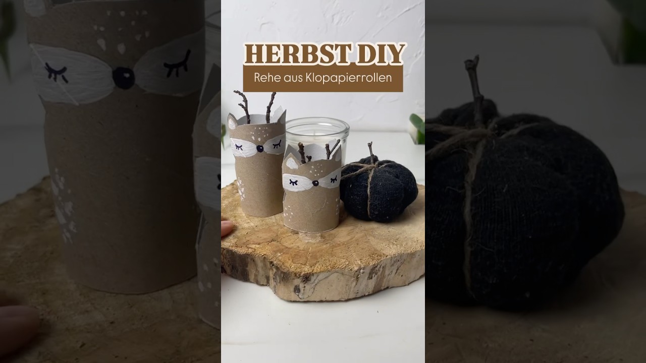 Herbst DIY aus Klopapierrollen | Upcycling | Bastelidee für Kinder | autumn decor on a budget