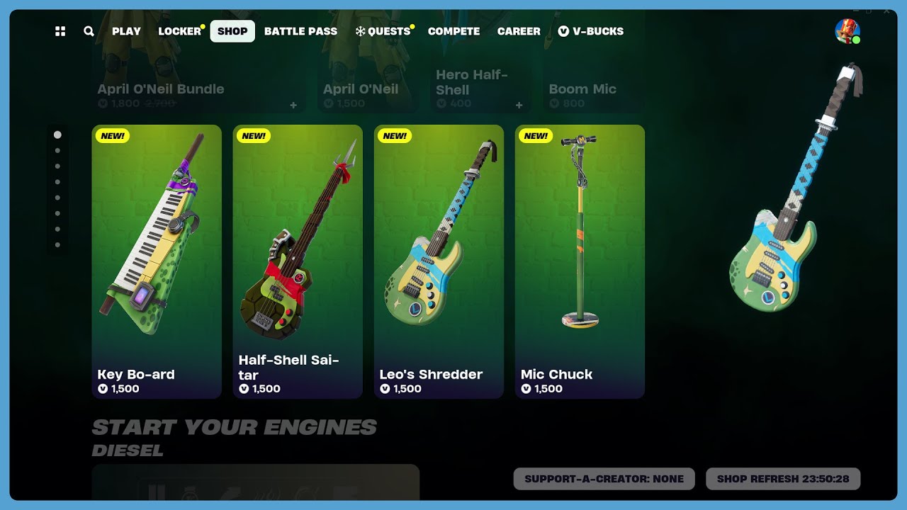 (Fortnite item shop) New TMNT instruments [December 19th, 2023] - YouTube
