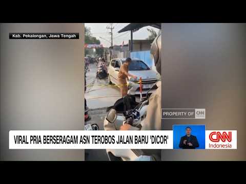 Viral Pria Berseragam ASN Terobos Jalan Baru Dicor