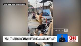 Viral Pria Berseragam ASN Terobos Jalan Baru Dicor