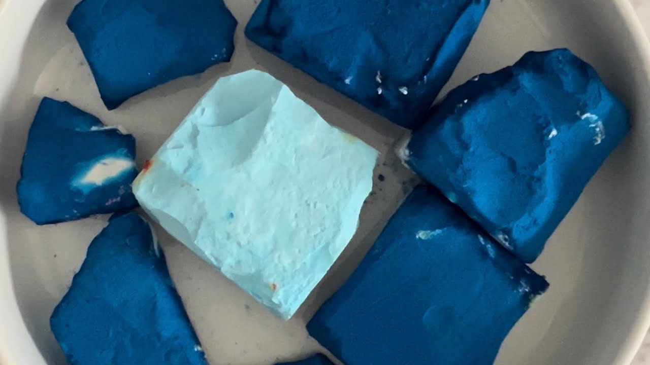 Crunchy Dyed Blue Jumbo Chunks | ASMR GYM CHALK CRUSH | Satisfying Relaxing Sleep Aid #anxietyrelief
