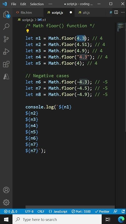 JavaScript Math floor() method - JavaScript Tutorial for Beginners ...