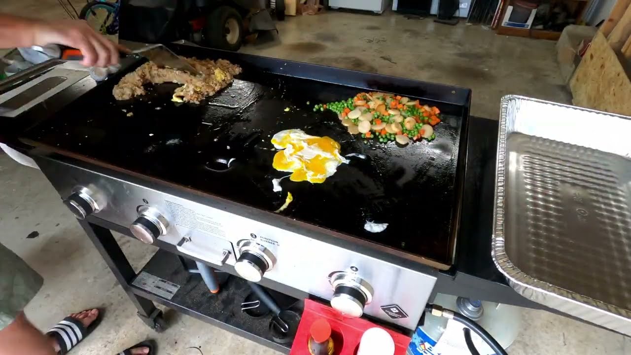 Timelapse of whole flat top 'Hibachi' cook from start to finish Round