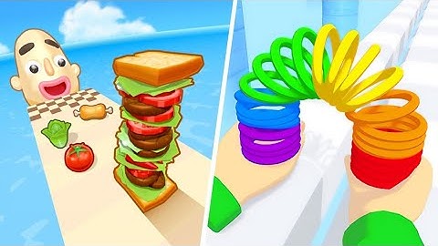 Sandwich Runner vs Toy Spring | All Levels Walkthrough Gameplay iOS,Android New Update Max Level