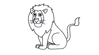 How to Draw Animals, step by step lion drawing | Easy Drawing Guides