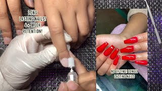 NAIL PREP FOR ACRYLIC NAILS! | 4+ WEEK RETENTION!