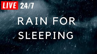 🔴 Rain Sounds for Sleeping - BLACK SCREEN - Sleep FAST with Heavy Rain