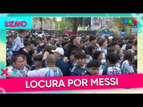 Una multitud de hinchas argentinos palpitan el ÚLITMO PARTIDO de Leo Messi | #CortaPorLozano