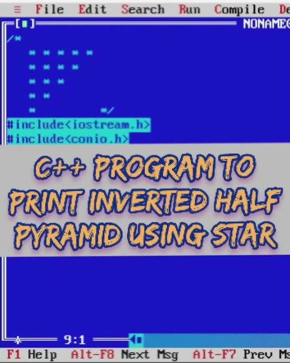 C++ PROGRAM TO PRINT HALF INVERTED PYRAMID USING STARS | C++ | #Shorts ...