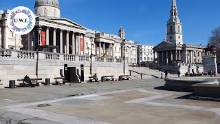 Walking in empty Central London (First Lockdown 2020) - Trafalgar Square to Oxford Street