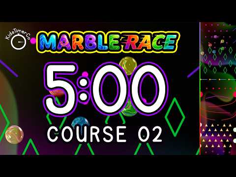 5 Minute Marble Race Timer for Kids | Course 02 🎱