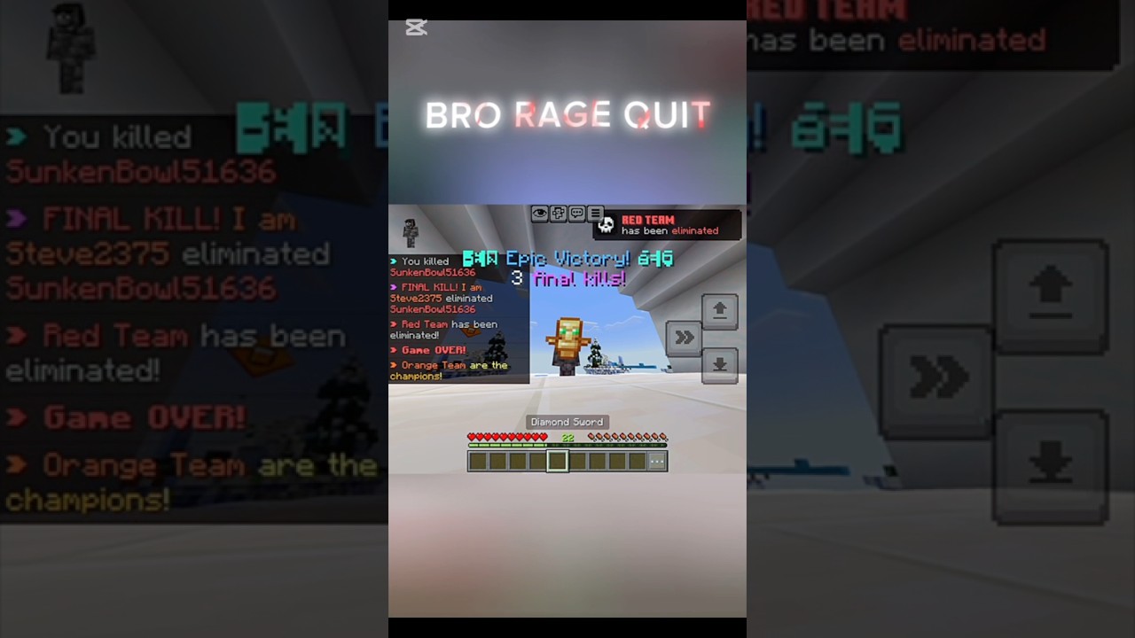 Bro rage quit| Minecraft Hive Bedwars