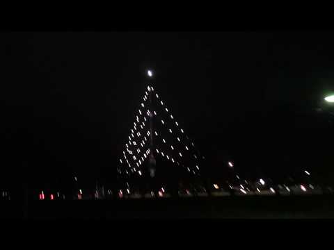 Beelden van de grootste kerstboom die ontstoken was!