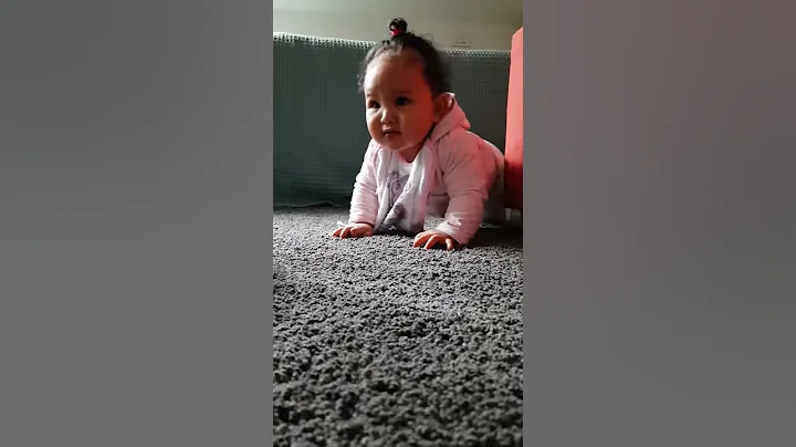 Baby discovers texture of carpet