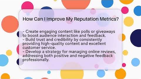 How Can I Improve My Reputation Metrics? - Everyday-Networking