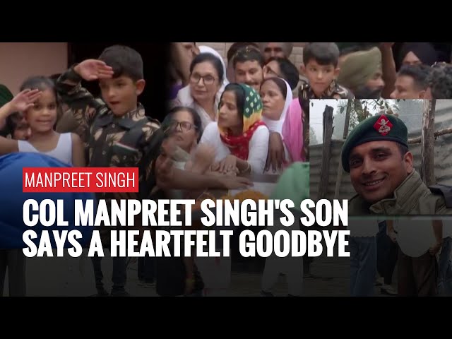 Dressed in Army Uniform, Col Manpreet Singh’s Son Emotional Goodbye To Braveheart Father class=