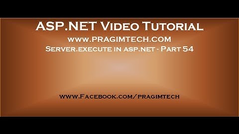 Server execute in asp.net   Part 54
