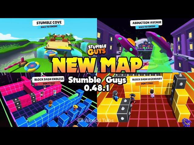 Stumble Guys NEW UPDATE 0.48.1  Stumble Cove, Abduction Avenue, Legendary Block  Dash Endless - BiliBili