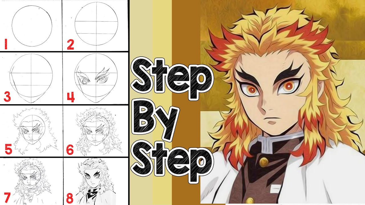 HOW TO DRAW KYOJURO RENGOKU - DEMON SLAYER (Kimetsu no Yaiba