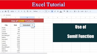 Use of 'SUMIF' Function in Excel #exceltech #laptop #exceltutorial