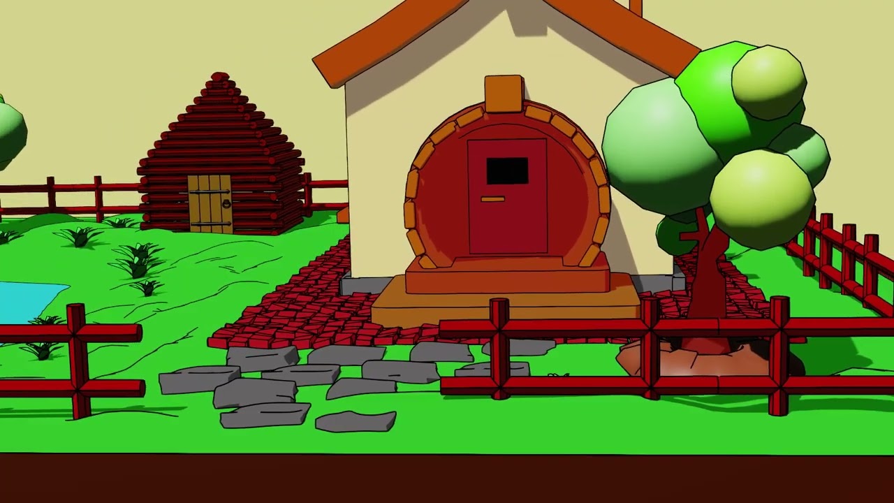 Aesthetic Cute House Animation 🌸 | Cozy Blender 3D Scene 