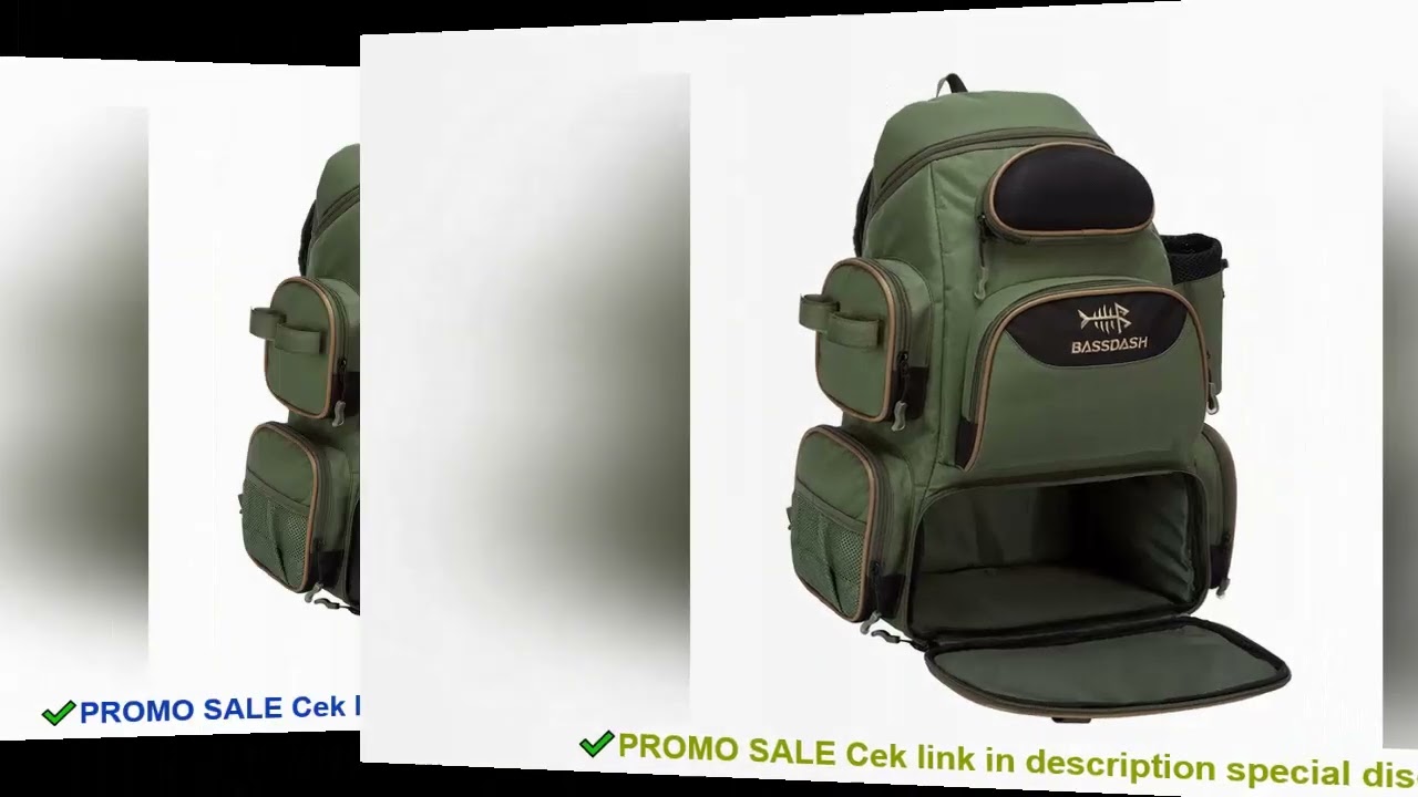 Bassdash Fishing Bag Tackle Backpack Lightweight Tactical Tackle Box Multifunctional