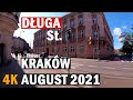 Krakow 🇵🇱 Dluga Street | Poland | 4K walk | August 2021