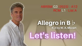 Allegro in B♭, K 3 by W. A. Mozart: ABRSM Grade 3 Piano (2023 & 2024) - A12