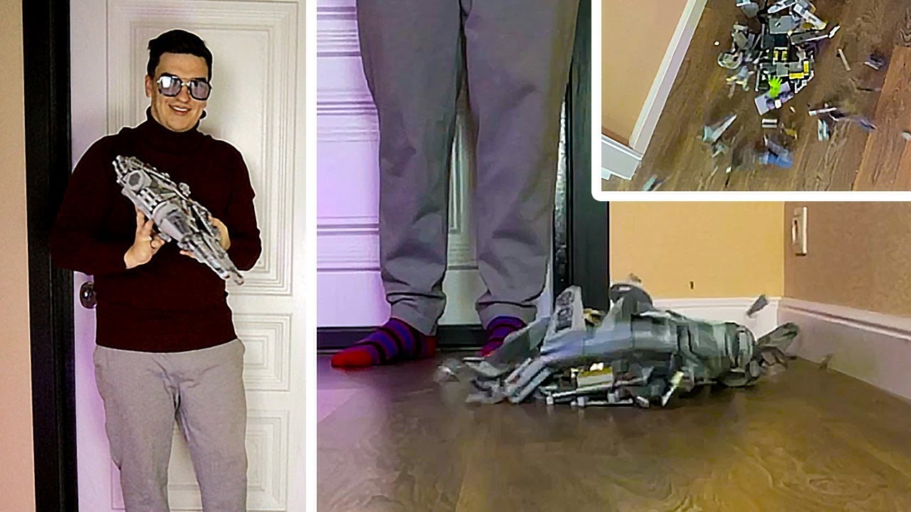 Breaking Star Wars Millennium Falcon. Drop test lego set 75257