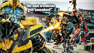 When bumblebee watched ironhide get SNEAKED by Sentinel Prime