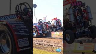 Wilder Ritt vom 'Black Power' V8 Puller bein Tractor Pulling Füchtorf 2026 im ETPC Eurocup