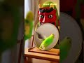 Parakeets Meet Chinese Lion Mask! Their Reaction is PRICELESS! 🦜🐉 #shorts