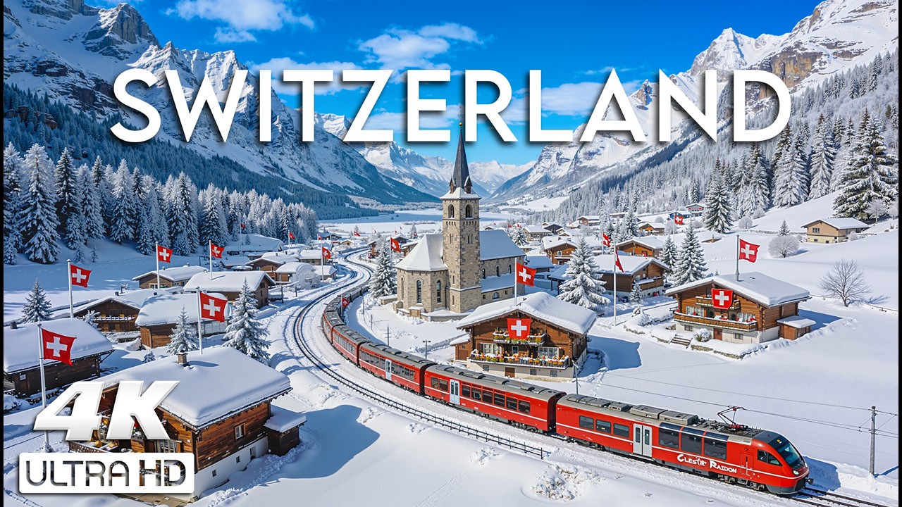 Switzerland Winter 4K ❄️ Majestic Swiss Alps & Ultimate Relaxing Nature Film